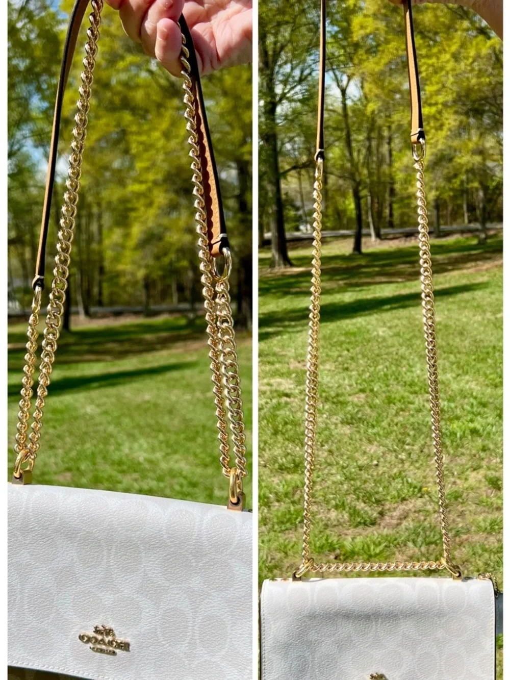 Coach Klare Crossbody Bag & Matching Tri-fold Wallet - Chalk/Glacier White Multi - Picture 9 of 12